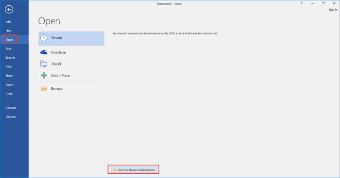 how to recover unsaved Word document with autorecover - 3